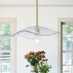 1-Light Antique Brass Pendant Light Fixture Clear Glass Kitchen Island - product image 1 | Zenvolit
