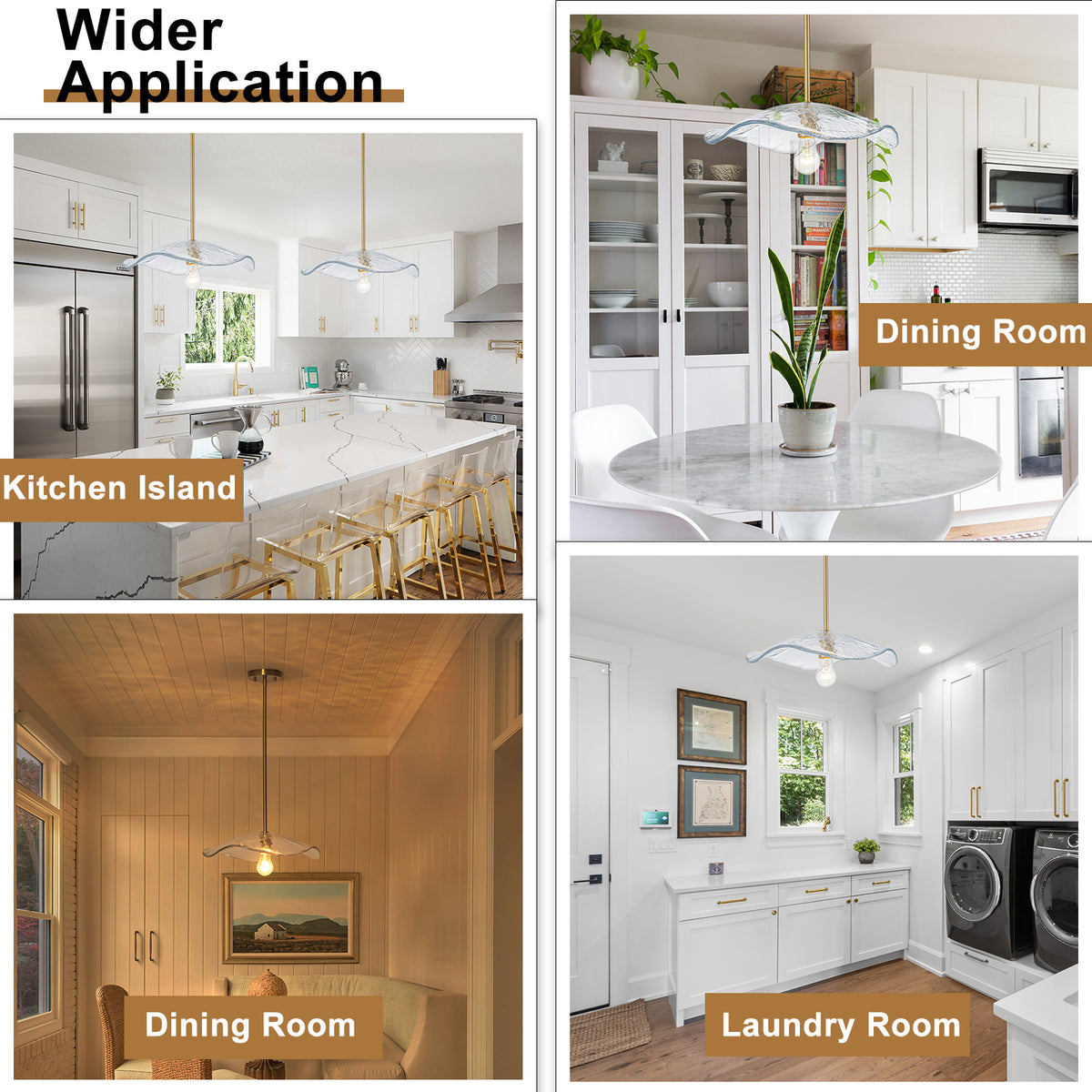 1-Light Antique Brass Pendant Light Fixture Clear Glass Kitchen Island - product image 6 | Zenvolit
