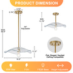 1-Light Antique Brass Pendant Light Fixture Clear Glass Kitchen Island - product image 7 | Zenvolit