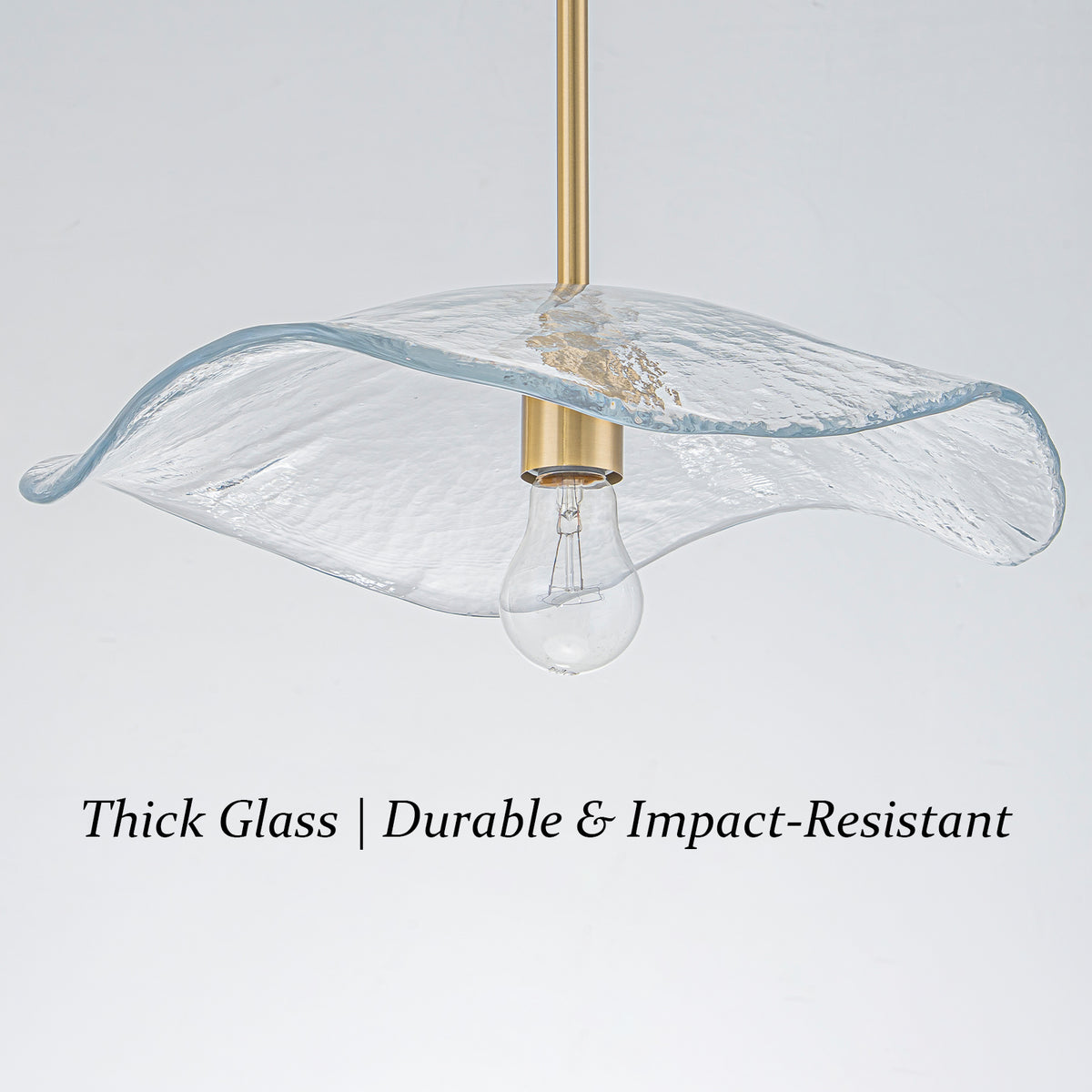 1-Light Antique Brass Pendant Light Fixture Clear Glass Kitchen Island - product image 9 | Zenvolit
