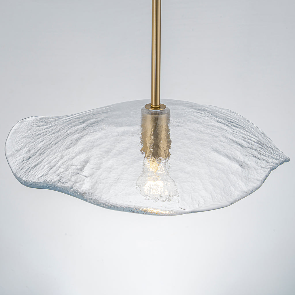 1-Light Antique Brass Pendant Light Fixture Clear Glass Kitchen Island - product image 11 | Zenvolit