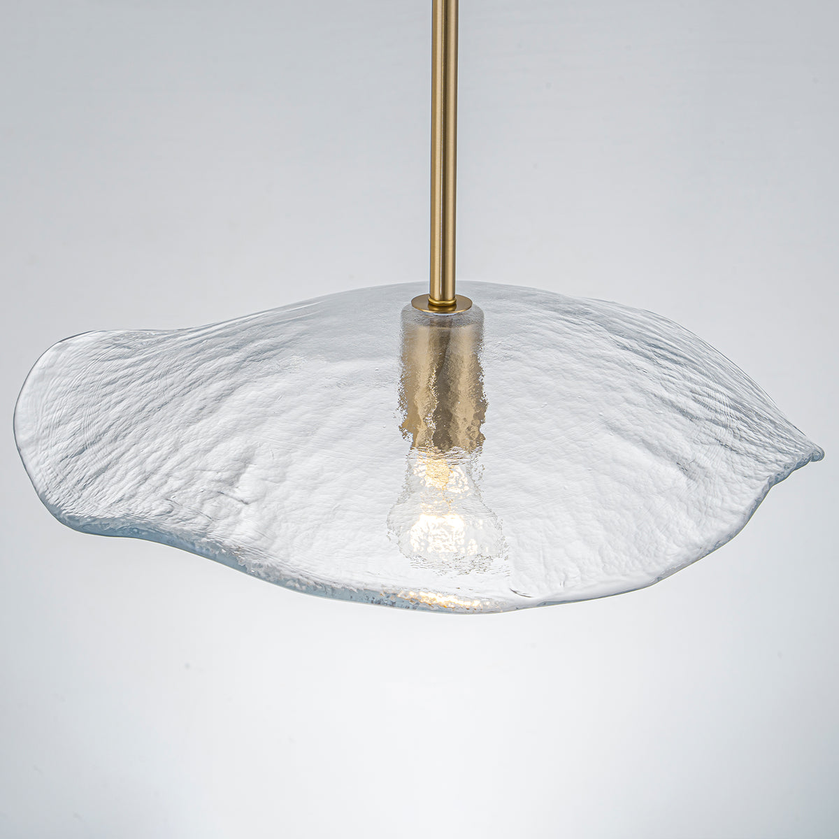 1-Light Antique Brass Pendant Light Fixture Clear Glass Kitchen Island - product image 11 | Zenvolit
