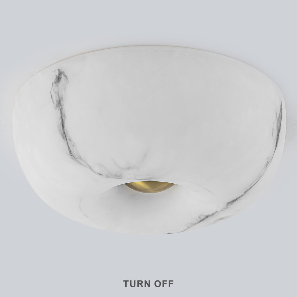3-Light Antique Flush Mount Ceiling Light with Faux Marble Glass Shade - product image 8 | Zenvolit