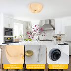 3-Light Antique Flush Mount Ceiling Light with Faux Marble Glass Shade - product image 12 | Zenvolit
