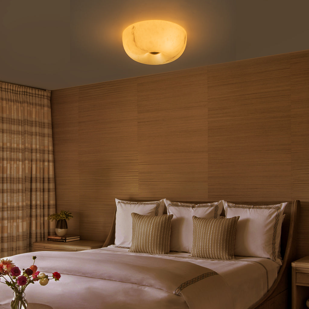 3-Light Antique Flush Mount Ceiling Light with Faux Marble Glass Shade - product image 13 | Zenvolit
