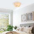 3-Light Antique Flush Mount Ceiling Light with Faux Marble Glass Shade - product image 16 | Zenvolit