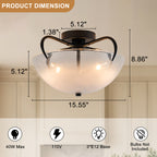 3 Light Modern Flush Mount Ceiling Light Opal Gradient Glass Shade - product image 7 | Zenvolit