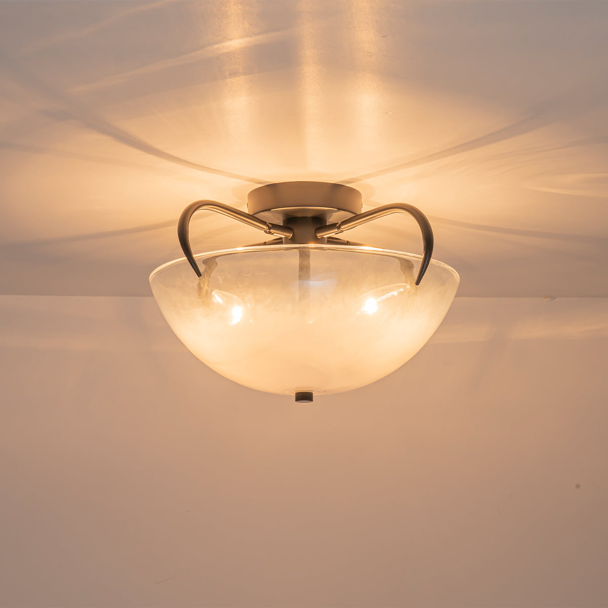 3 Light Modern Flush Mount Ceiling Light Opal Gradient Glass Shade - product image 9 | Zenvolit