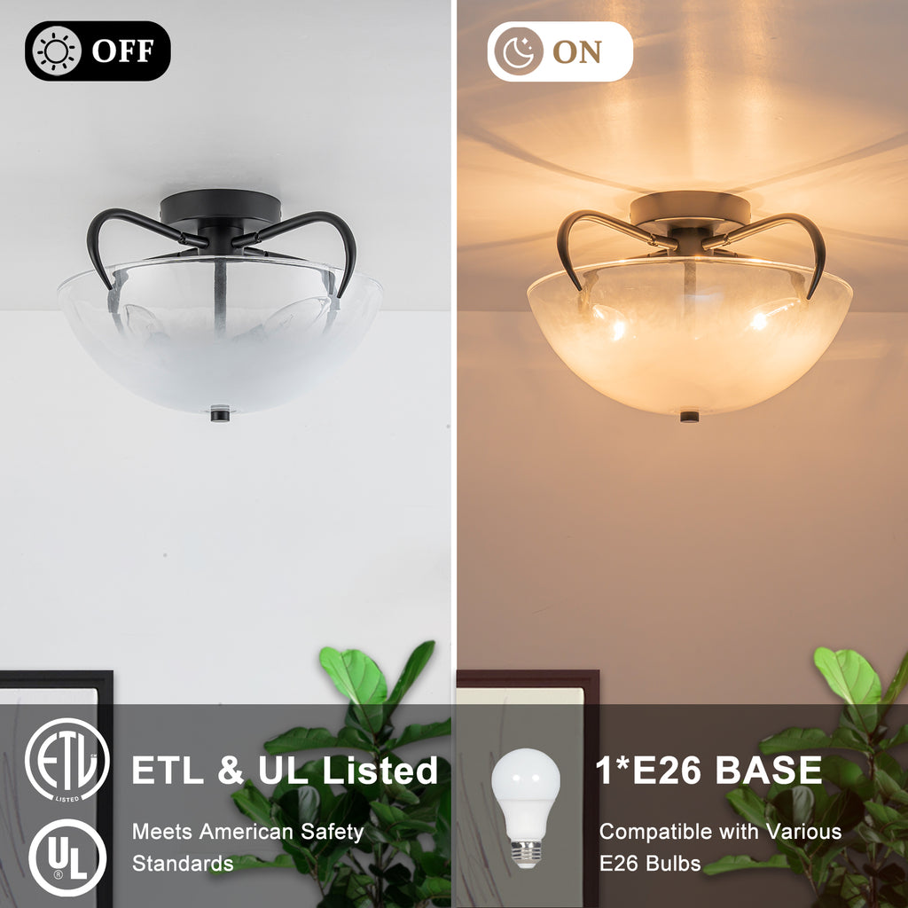 3 Light Modern Flush Mount Ceiling Light Opal Gradient Glass Shade - product image 14 | Zenvolit