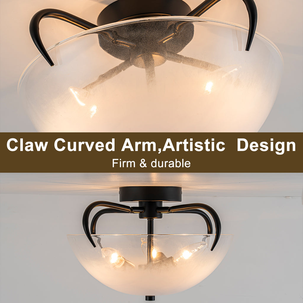 3 Light Modern Flush Mount Ceiling Light Opal Gradient Glass Shade - product image 15 | Zenvolit