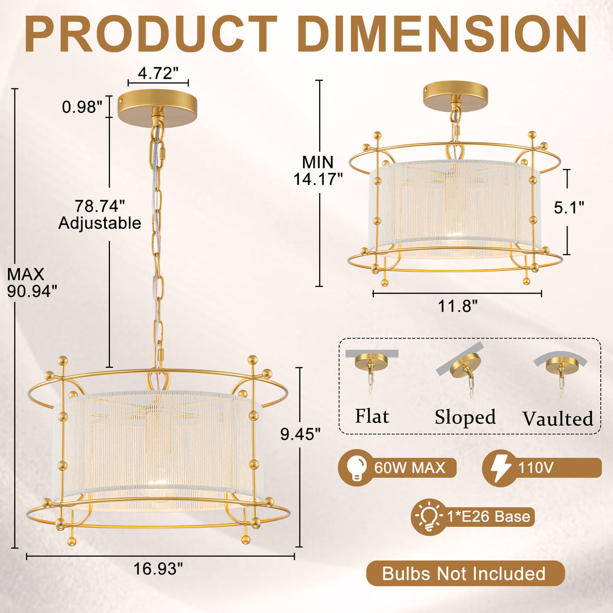 Modern Cylinder Pendant Light White Fabric Shade Kitchen Island