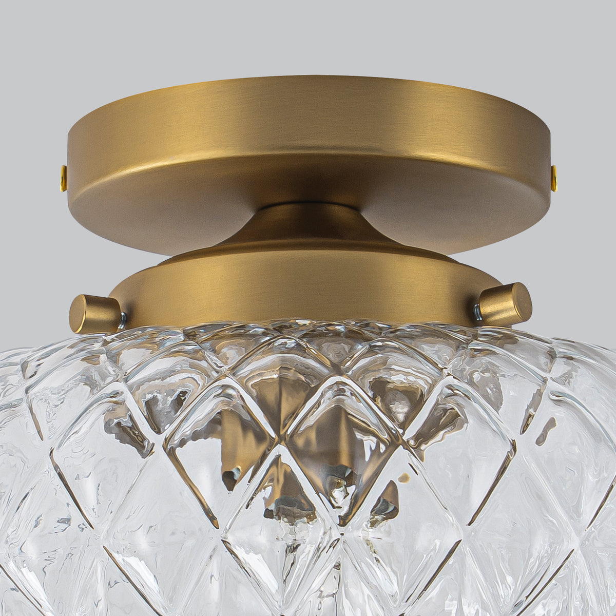 Flush Mount Ceiling Light Clear Textured Glass Shade Matte Copper - product image 4 | Zenvolit