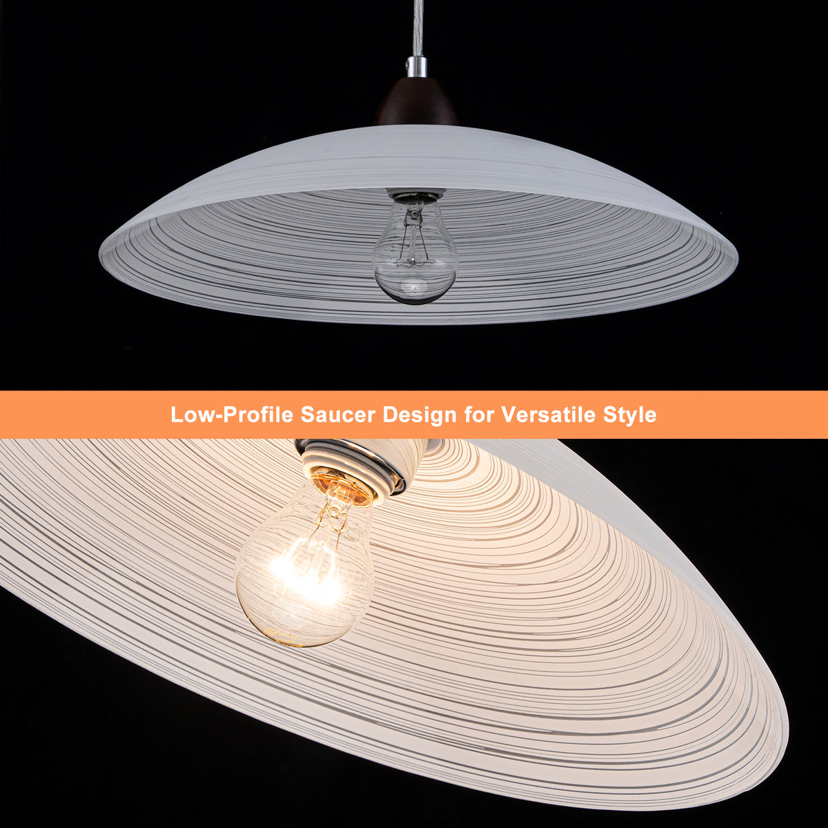 1-Light Modern Chrome Dome Pendant Light White Textured Glass Shade - product image 3 | Zenvolit