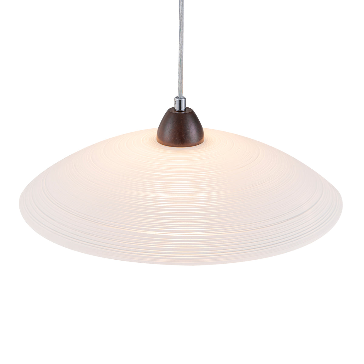 1-Light Modern Chrome Dome Pendant Light White Textured Glass Shade - product image 4 | Zenvolit