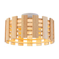 Natural Wood Slat Semi-Flush Mount Light Single Modern Rustic Ceiling - product image 1 | Zenvolit