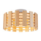 Natural Wood Slat Semi-Flush Mount Light Single Modern Rustic Ceiling - product image 1 | Zenvolit