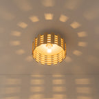 Natural Wood Slat Semi-Flush Mount Light Single Modern Rustic Ceiling - product image 5 | Zenvolit
