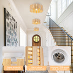 Natural Wood Slat Semi-Flush Mount Light Single Modern Rustic Ceiling - product image 8 | Zenvolit