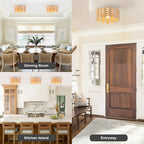 Natural Wood Slat Semi-Flush Mount Light Single Modern Rustic Ceiling - product image 13 | Zenvolit