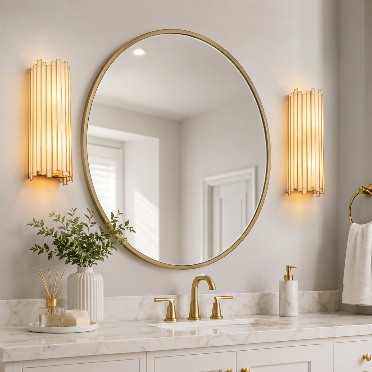 2 Light Gold Capiz Shell Wall Sconce Natural Shell Shade Bathroom - product image 4 | Zenvolit