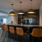Industrial Rustic Wood-Look Dome Pendant Light for Dining Room - product image 3 | Zenvolit