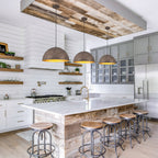 Industrial Rustic Wood-Look Dome Pendant Light for Dining Room - product image 4 | Zenvolit