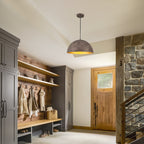 Industrial Rustic Wood-Look Dome Pendant Light for Dining Room - product image 5 | Zenvolit