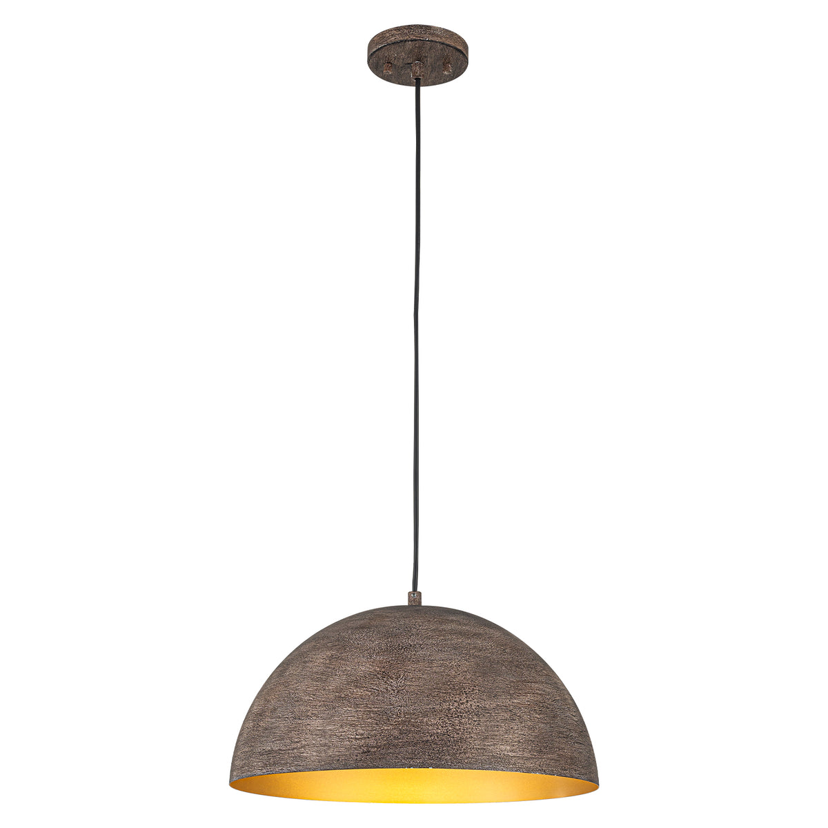 Industrial Rustic Wood-Look Dome Pendant Light for Dining Room - product image 13 | Zenvolit
