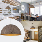 Industrial Rustic Wood-Look Dome Pendant Light for Dining Room - product image 6 | Zenvolit