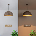 Industrial Rustic Wood-Look Dome Pendant Light for Dining Room - product image 9 | Zenvolit