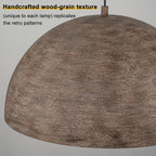 Industrial Rustic Wood-Look Dome Pendant Light for Dining Room - product image 11 | Zenvolit
