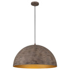 Industrial Rustic Wood-Look Dome Pendant Light for Dining Room - product image 14 | Zenvolit