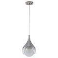 Modern Nickel Teardrop Pendant Light Smoke Gradient White Glass Shade - product image 1 | Zenvolit
