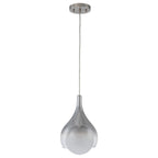 Modern Nickel Teardrop Pendant Light Smoke Gradient White Glass Shade - product image 1 | Zenvolit
