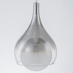 Modern Nickel Teardrop Pendant Light Smoke Gradient White Glass Shade - product image 8 | Zenvolit