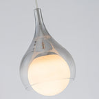 Modern Nickel Teardrop Pendant Light Smoke Gradient White Glass Shade - product image 9 | Zenvolit