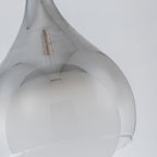 Modern Nickel Teardrop Pendant Light Smoke Gradient White Glass Shade - product image 10 | Zenvolit