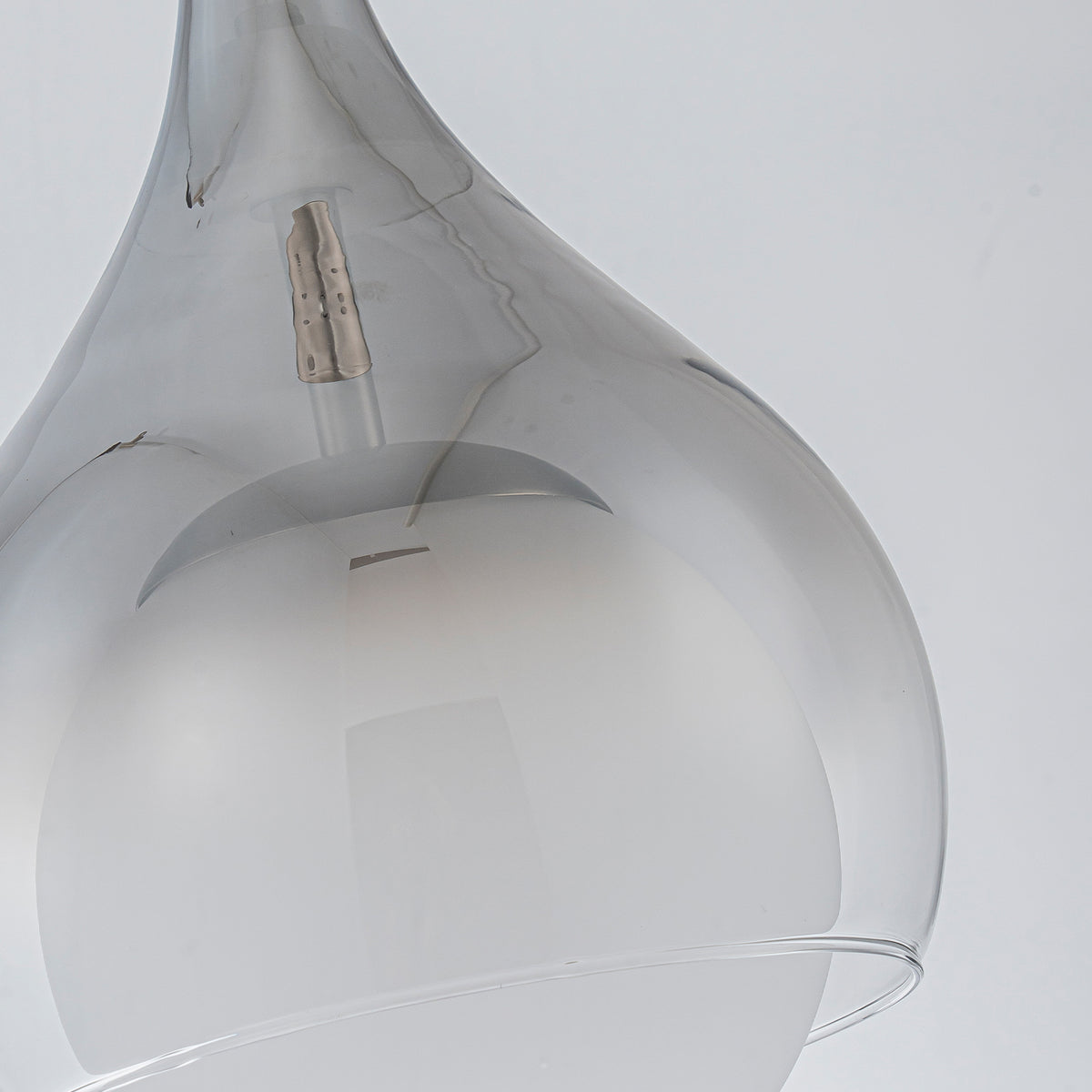 Modern Nickel Teardrop Pendant Light Smoke Gradient White Glass Shade - product image 10 | Zenvolit