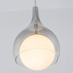 Modern Nickel Teardrop Pendant Light Smoke Gradient White Glass Shade - product image 11 | Zenvolit