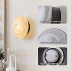 Dimmable LED Wall Sconce Gray Bubble Glass Matte Black Modern Light - product image 5 | Zenvolit