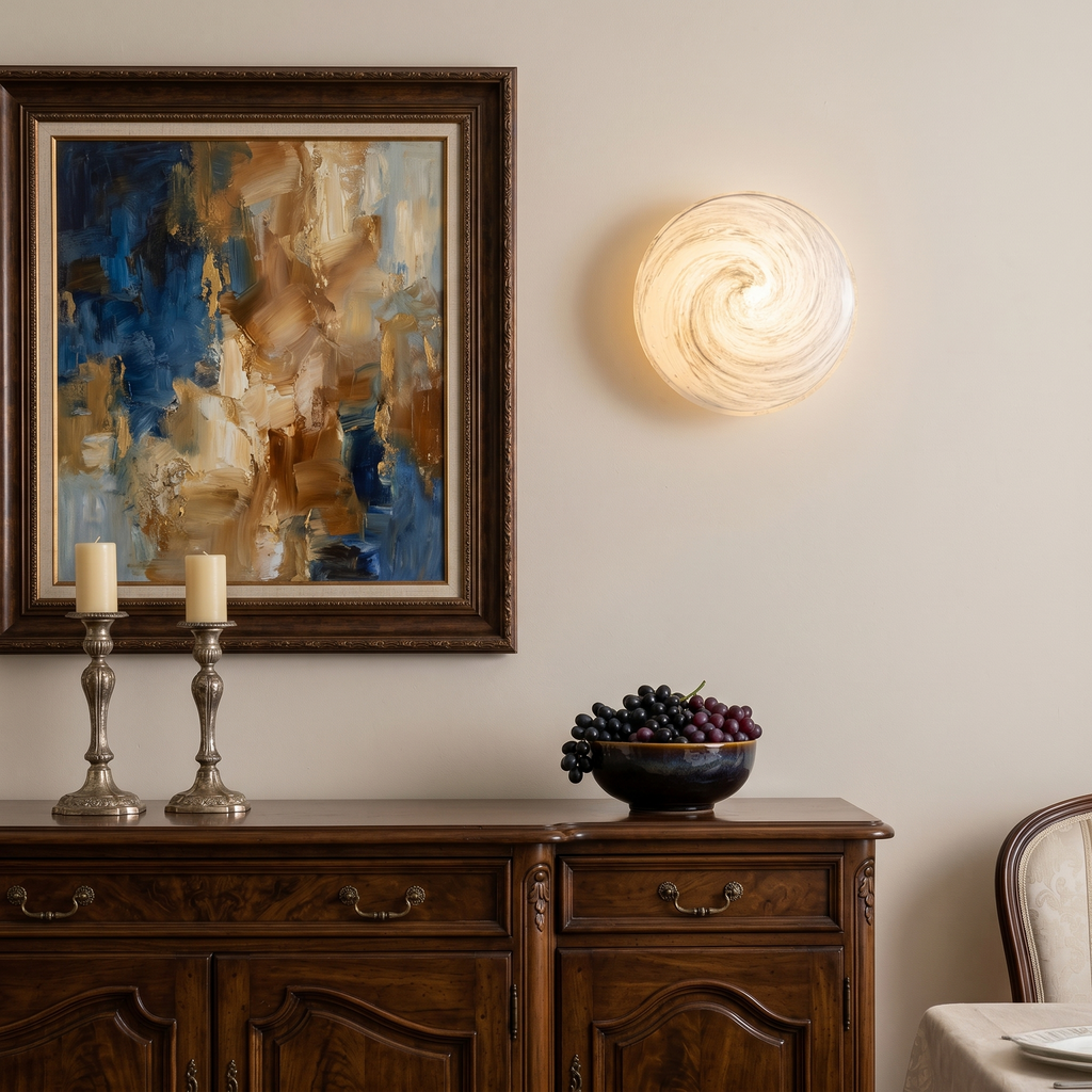 Dimmable LED Wall Sconce Gray Bubble Glass Matte Black Modern Light - product image 6 | Zenvolit