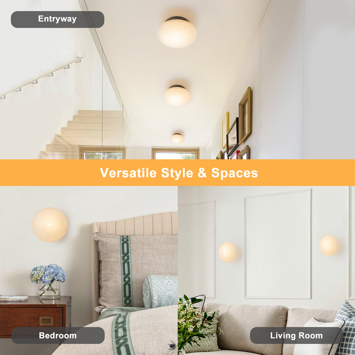 Dimmable LED Wall Sconce Moon Bubble Glass Matte Black Modern Light - product image 3 | Zenvolit