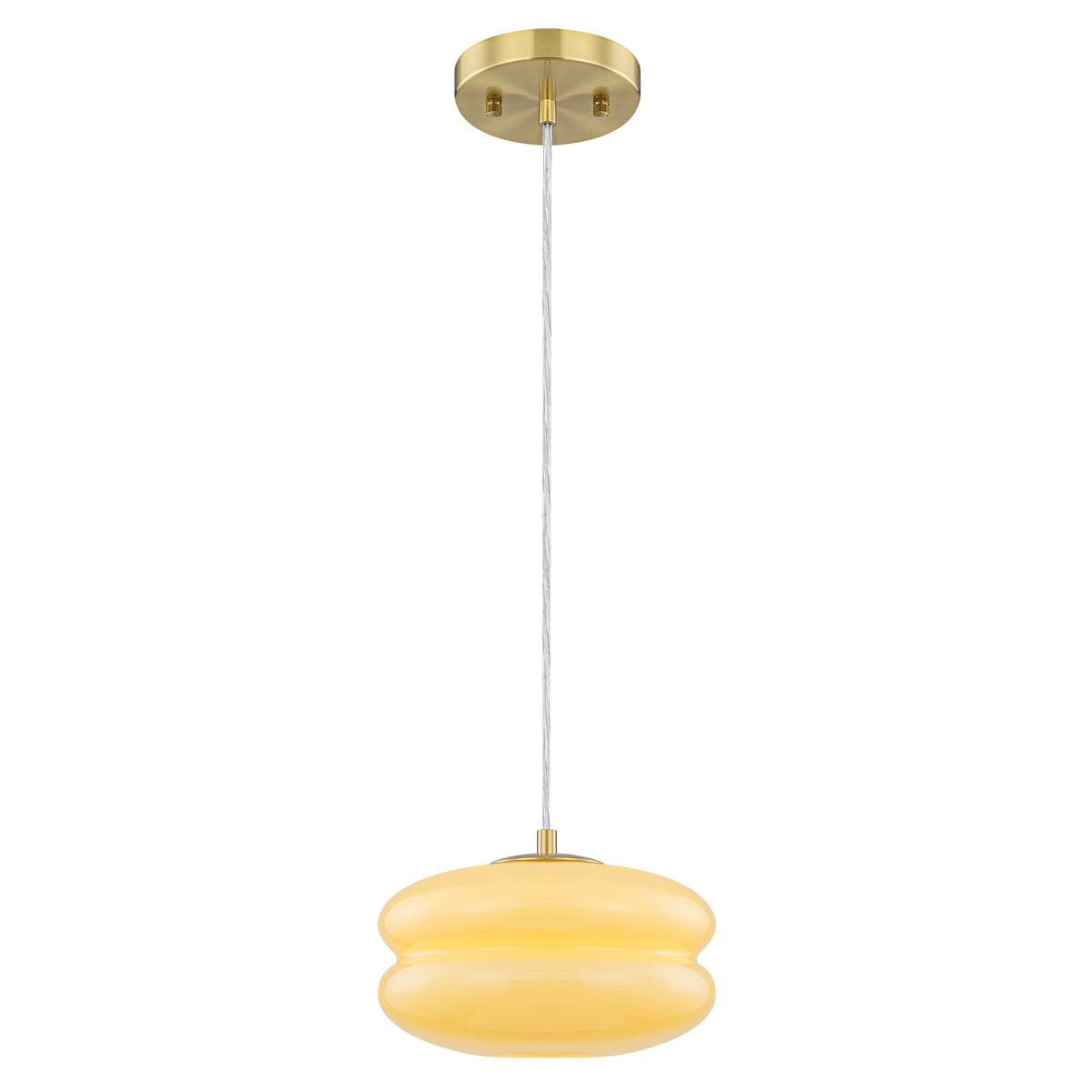 7.87 inch 1-Light Modern Gold Pendant Light with Cream Glass Shade - product image 2 | Zenvolit