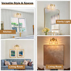 2 Light Gold Vanity Lights Clear Diamond Glass Shades Modern Wall Sconce - product image 13 | Zenvolit