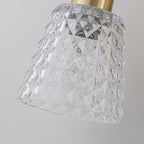 2 Light Gold Vanity Lights Clear Diamond Glass Shades Modern Wall Sconce - product image 17 | Zenvolit