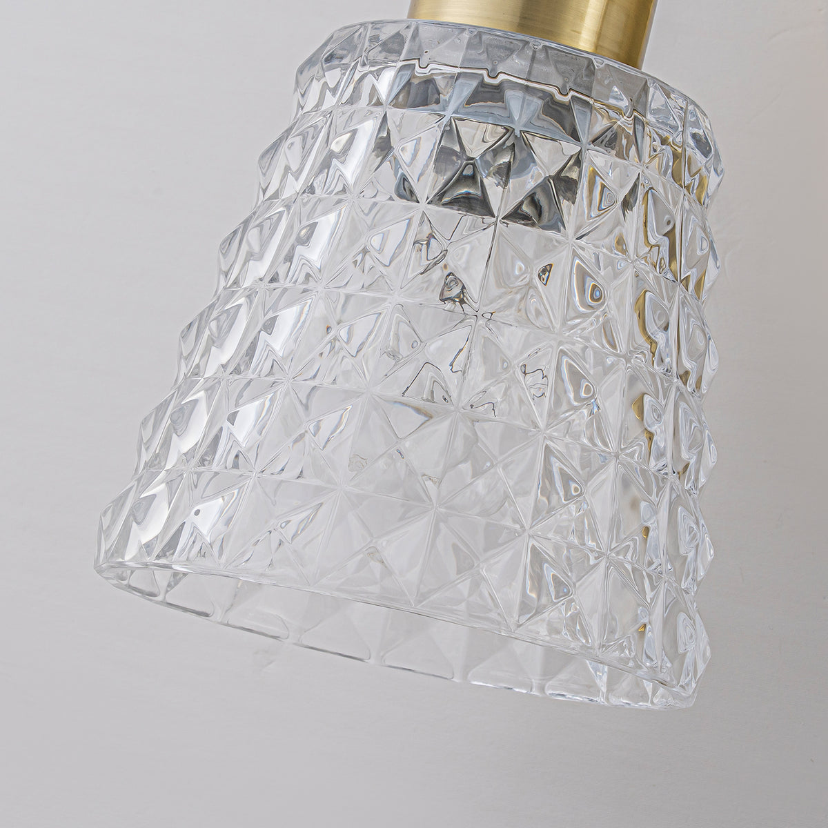 2 Light Gold Vanity Lights Clear Diamond Glass Shades Modern Wall Sconce - product image 17 | Zenvolit