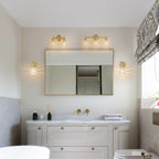 1 Light Gold Vanity Lights Clear Diamond Glass Shades Modern Wall Sconce - product image 2 | Zenvolit