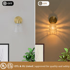 1 Light Gold Vanity Lights Clear Diamond Glass Shades Modern Wall Sconce - product image 11 | Zenvolit