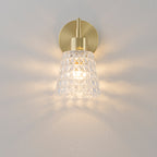 1 Light Gold Vanity Lights Clear Diamond Glass Shades Modern Wall Sconce - product image 13 | Zenvolit