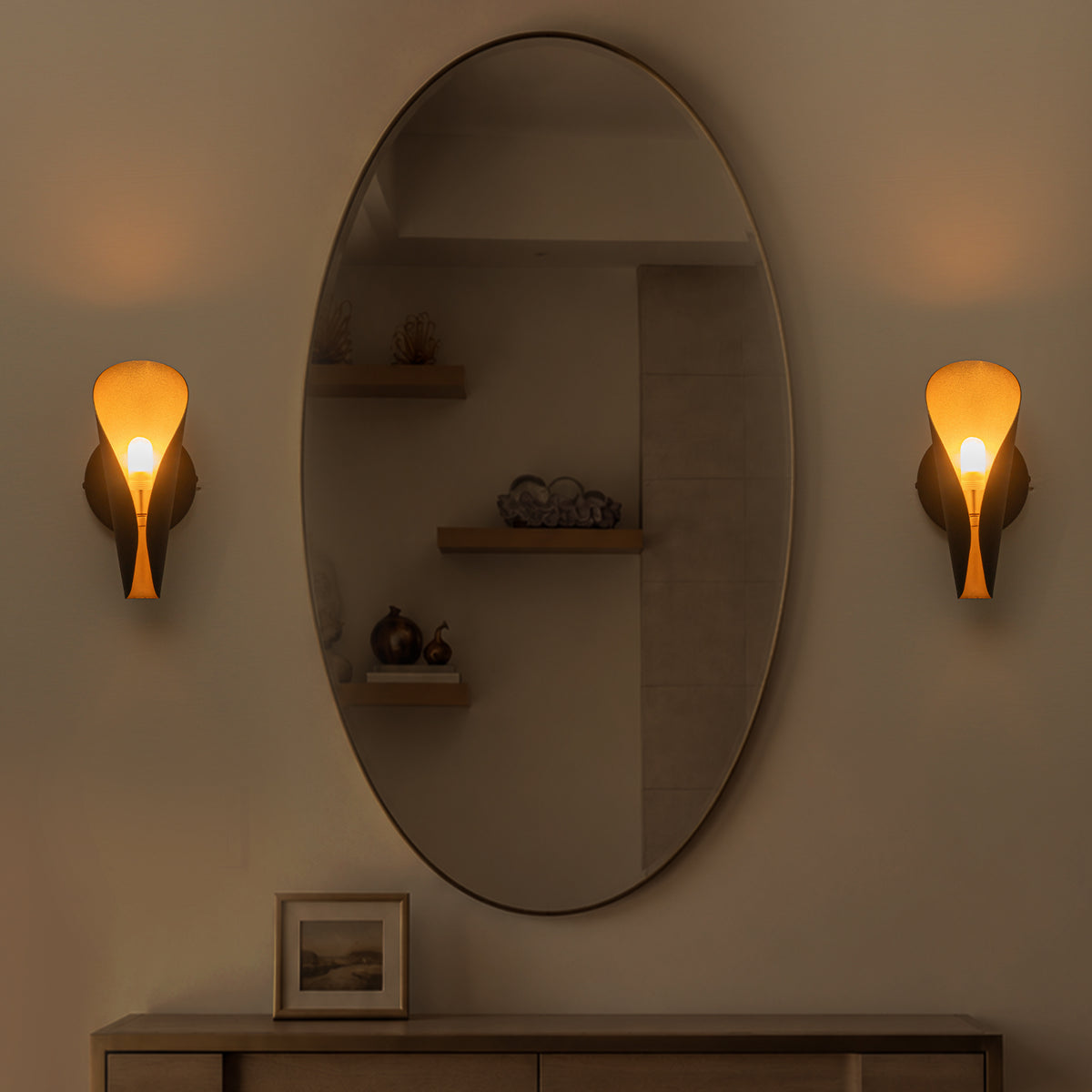 Modern Metal Leaf Wall Sconce Lighting Bedroom Bathroom Hallway